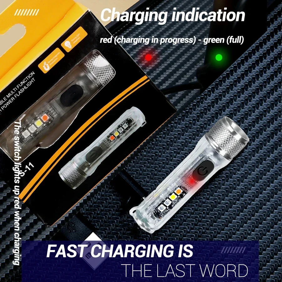ESMARTER Mini LED Keychain Flashlight | USB-C Rechargeable Torch