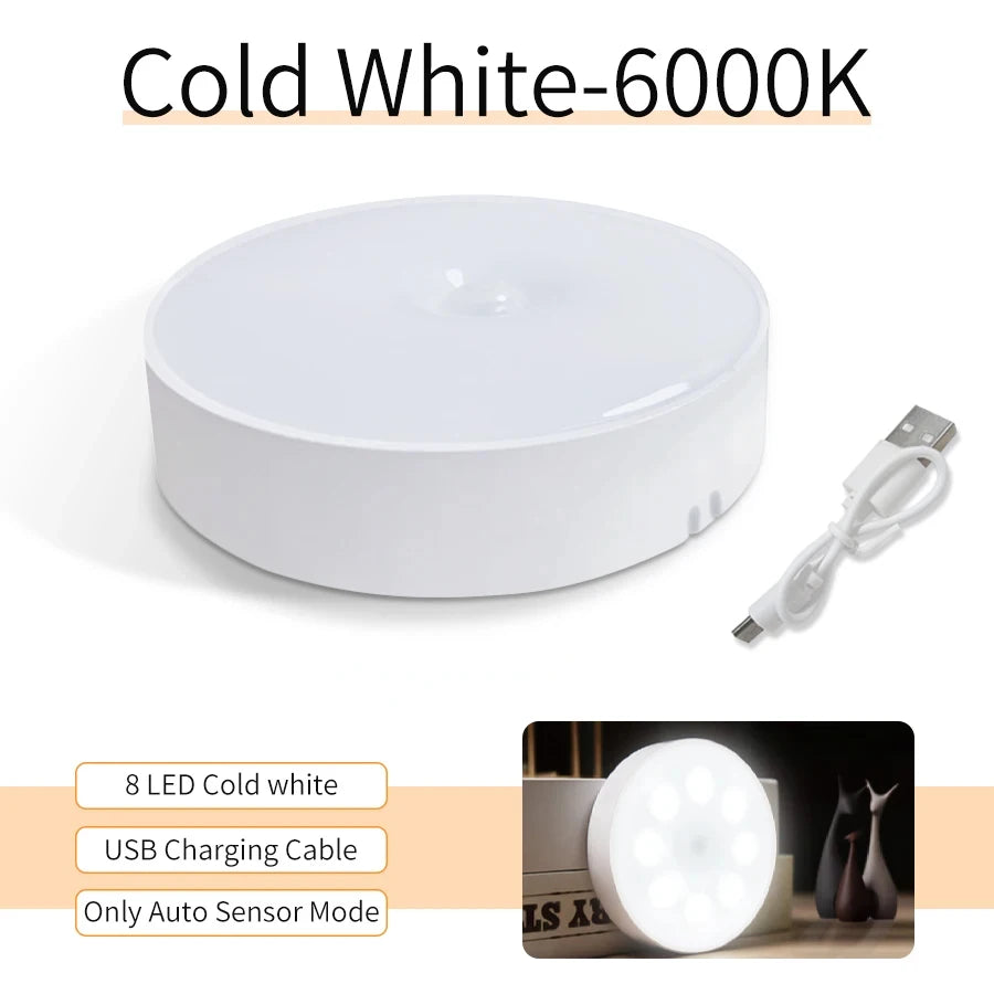 Motion Sensor LED Night Light | USB Rechargeable – 120° Auto