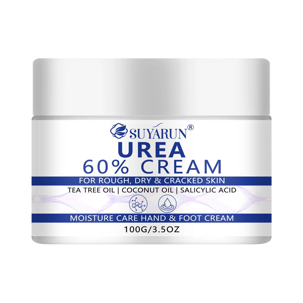 SUYARUN 60% Urea Foot Cream for Cracked Heels & Dry Skin - Intensive Moisturizing Treatment, Callus Remover, Diabetic Foot Care. Oasis Select 100g