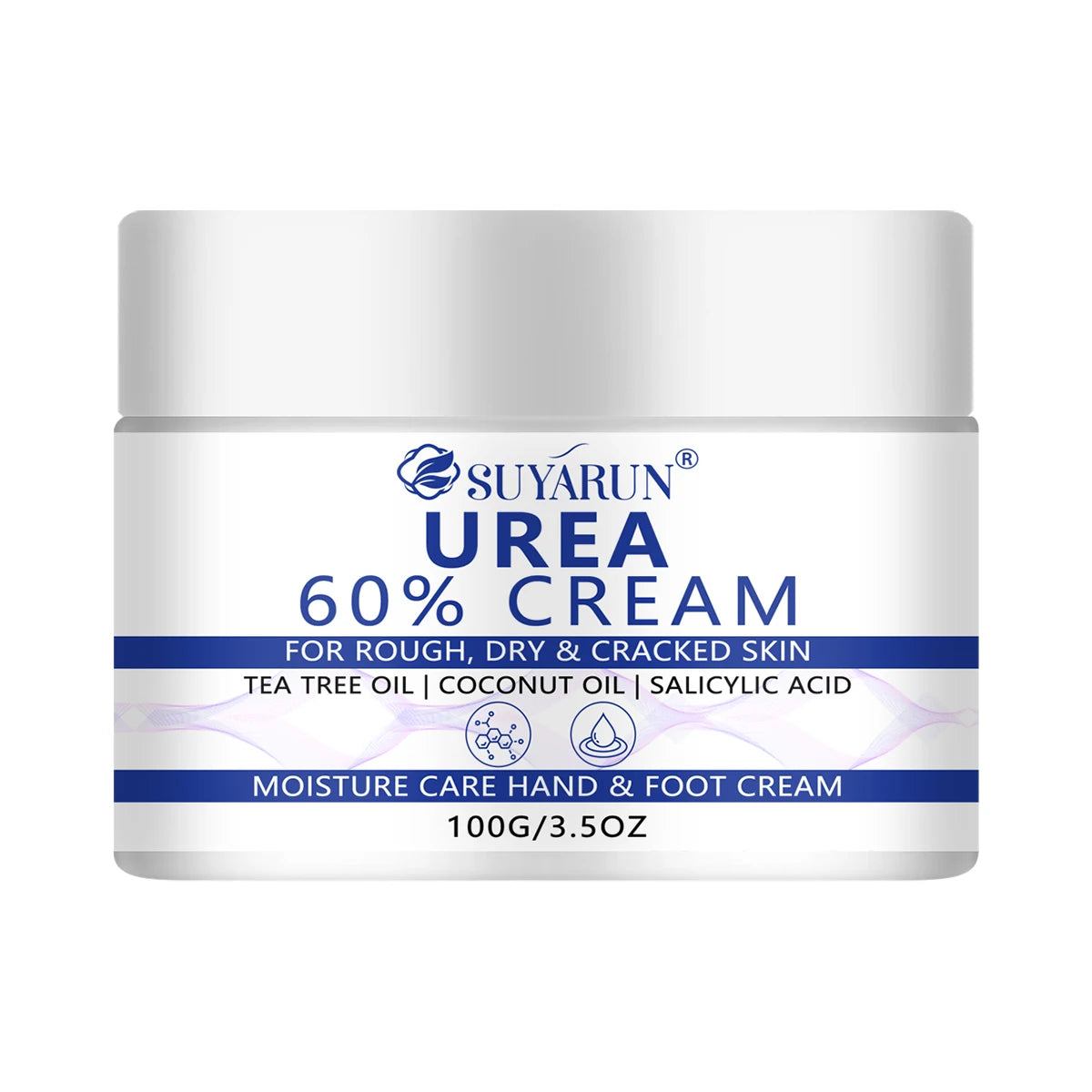 SUYARUN 60% Urea Foot Cream for Cracked Heels & Dry Skin - Intensive Moisturizing Treatment, Callus Remover, Diabetic Foot Care. Oasis Select 100g