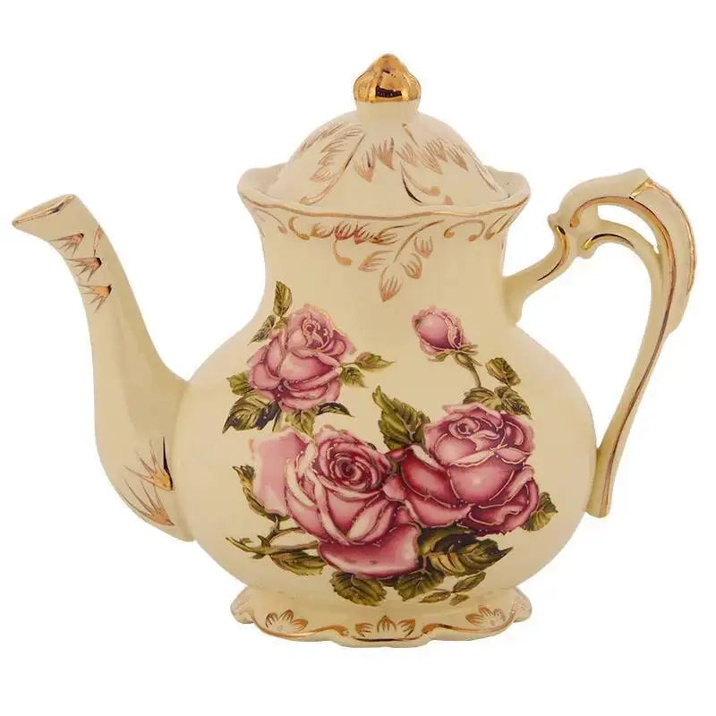 European Ceramic Tea Coffee Pot English Afternoon Tea Pot 800ml Household Hot And Cold Water Kettle Oasis Select Rose