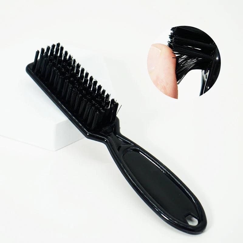 Black Small Beard Styling Brush Professional Shave Beard Brush Barber Vintage Oil Head Shape Carving Cleaning Brush Oasis Select