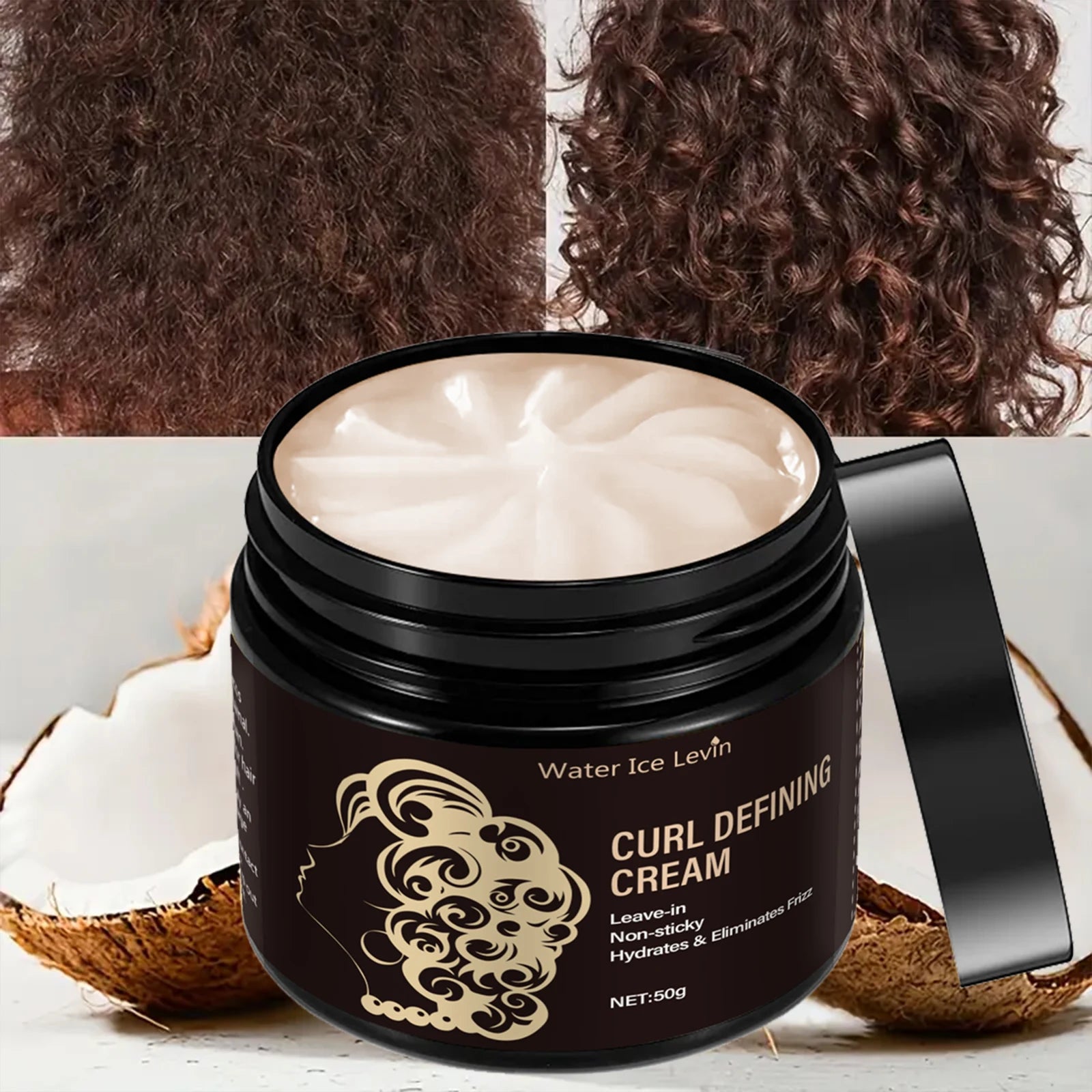 Travel Curl Cream 50g – Coconut Oil Leave-In Frizz Control Leave-In Curl Cream Oasis Select Smoothing & Straightening