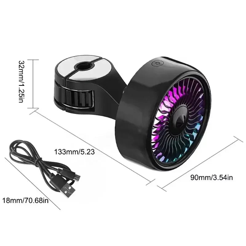 3 Speeds USB Car Fan Dual Head RGB Lighting Seat Back Cooler Rear Auto Air Fan Vehicle Cooling Accessories Top Rated Oasis Select