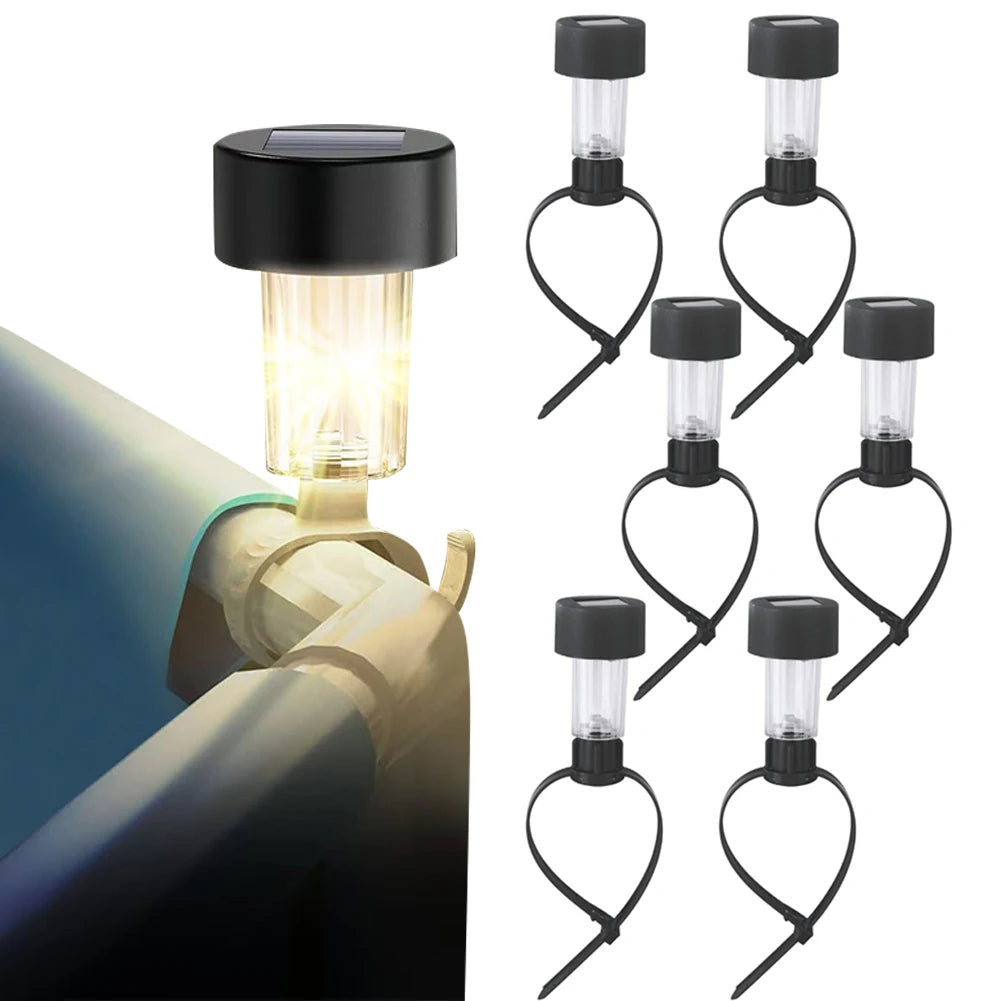 6-Pack Solar Pool Fence Lights IP44 Waterproof LED Outdoor Decor Solar Outdoor Lights Oasis Select Australia