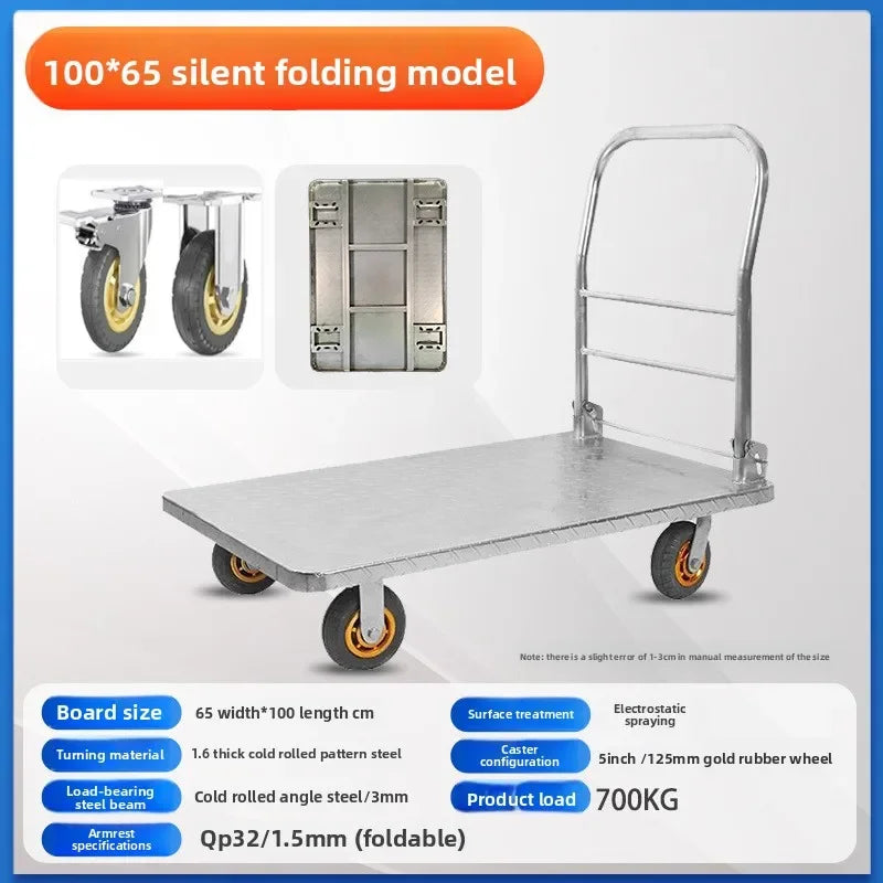 Multi-functional trolley flatbed trailer moving flatbed trailer trolley pulling load bearing folding trailer Oasis Select 100-65-6B