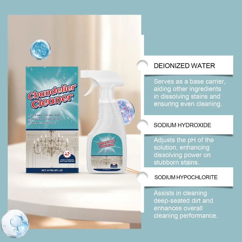 No Rinse Crystal Chandelier Cleaner Streak Free For Glass Metal Lamp Cleaning And Care Plastic Surfaces Eco Friendly Tool Oasis Select