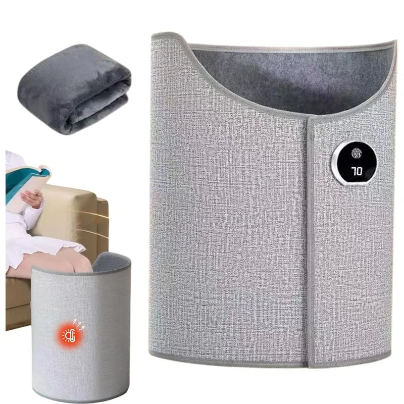 Silent Foldable Leg Warmer Pro - Under Desk Electric Foot Heater with Thermostat & Auto Shut Off for Office Home Timer Oasis Select