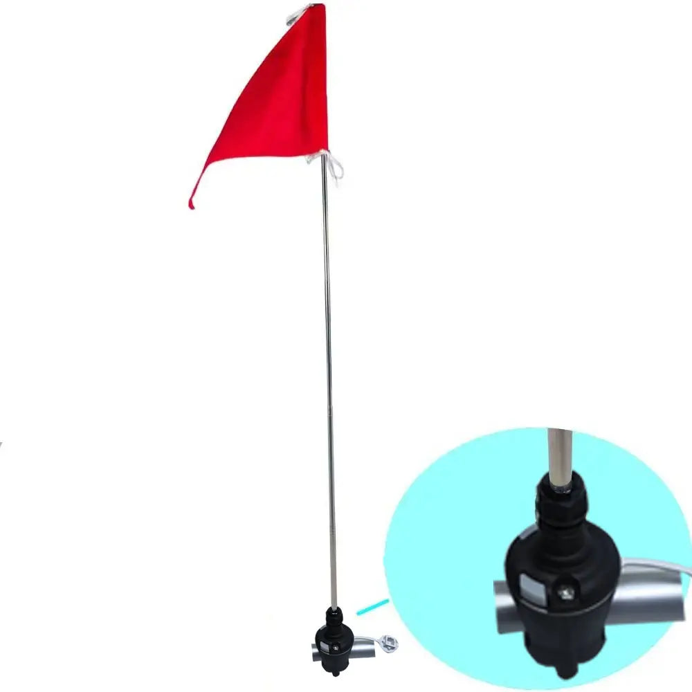 Kayak Canoe Boat Safety Flag with Base Mount and Stainless Steel Adjustable Pole Universal Kayaking Warning Flag Oasis Select Pipe Base