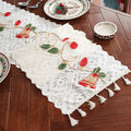 Table Flag American Christmas Bell Hollowed Out Lace Tassel Cover Atmosphere Ins Style Crochet Home Textile Supplies Oasis Select 1pc 30x180cm