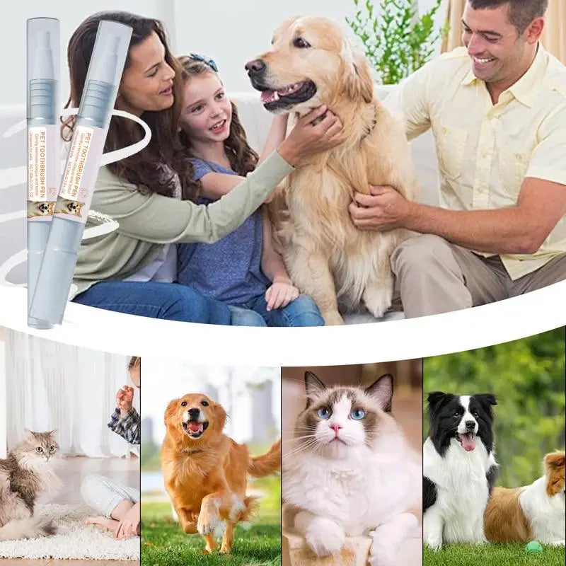 2pcs Pet Toothbrush Pen Soft Bristles Dog Oral Stone Cleaning Pen Pet Dog/Cat Teeth Refreshing Pen Pet Dog Cat Beauty Toothbrush Oasis Select