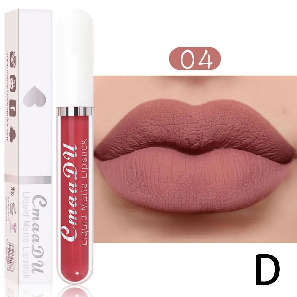 18 Color Waterproof Liquid Matte Lipstick Long Lasting Sexy Red Moisturizing Lip Gloss Velvet Non-Stick Lip Tint Makeup Cosmetic Oasis Select 04