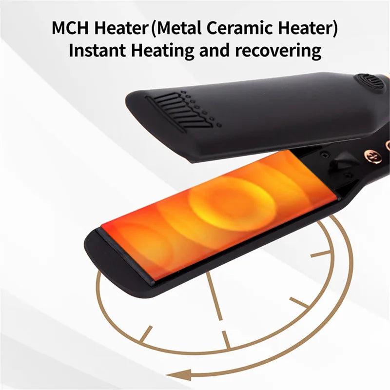 Hair Straightener 480F High Temperature Professional Wide Plates Irons MCH Hard Anodized Plate Treatment Hair Flat Iron Oasis Select
