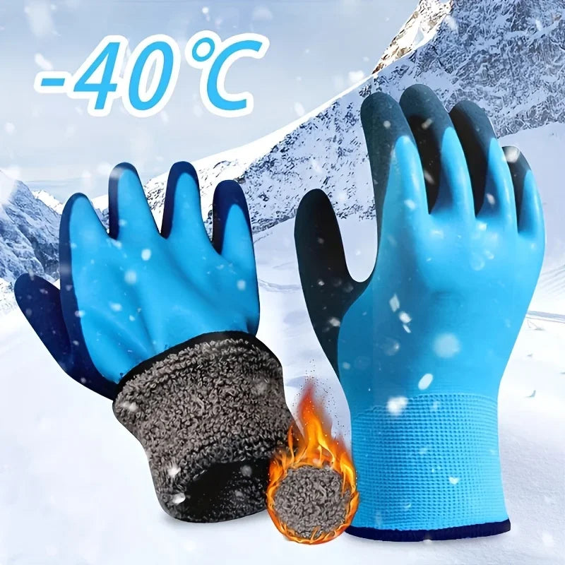 Winter Work Gloves 1 Pairs with PU Palm Coating and Nitrile Safety Protective Glove Professional Thickened Warm for Cold Weather Oasis Select