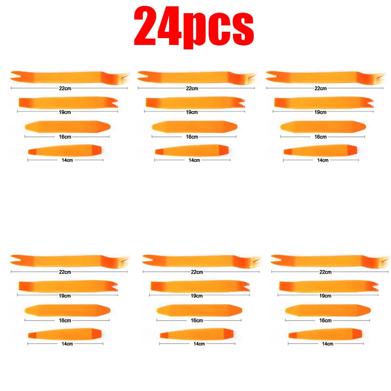 4/8/12/24pcs Universal Plastic Trim Removal Tool Kit Non-Scratch Pry Tools For Car Interior Panel Door Clips Dash Disassembly Oasis Select 24pcs