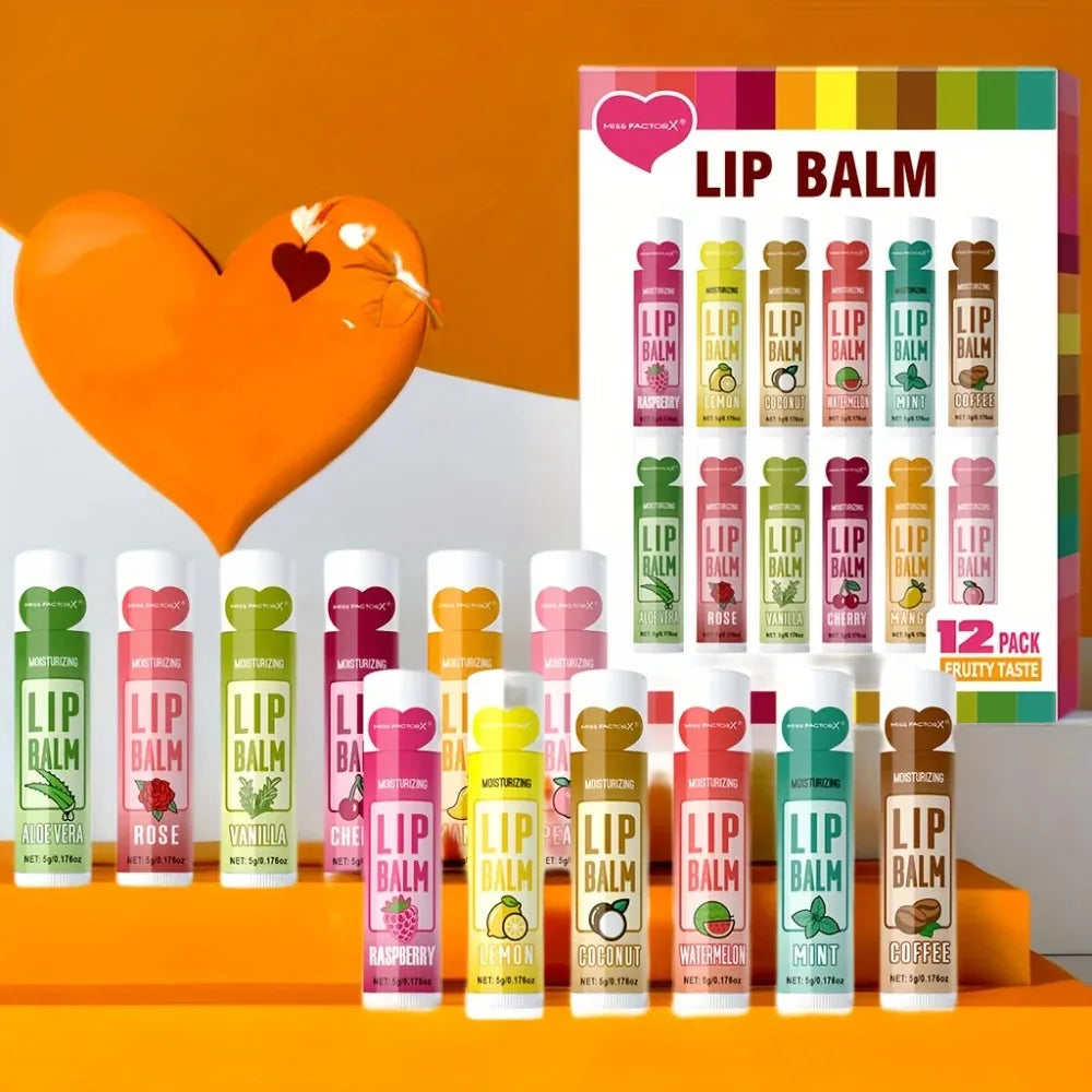 12 PCS Gift Lip Balm Set 5g: Deep Hydration & Long-Lasting Moisturizing Lip Care for Soft, Smooth Lips Lipbalm Oasis Select