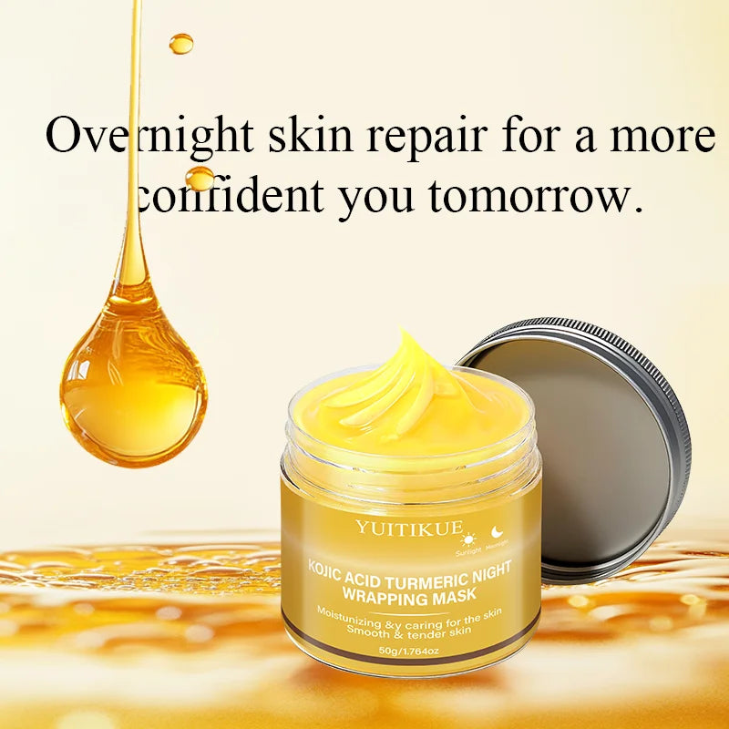 YUITIKUE Turmeric Night Mask - Deep Pore Cleansing, Gentle Care & Easy Peel-Off Formula Oasis Select