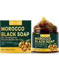 Moroccan Black Soap Acne Removal Deep Cleaning Exfoliating Reduce Oasis Select 100g boxed