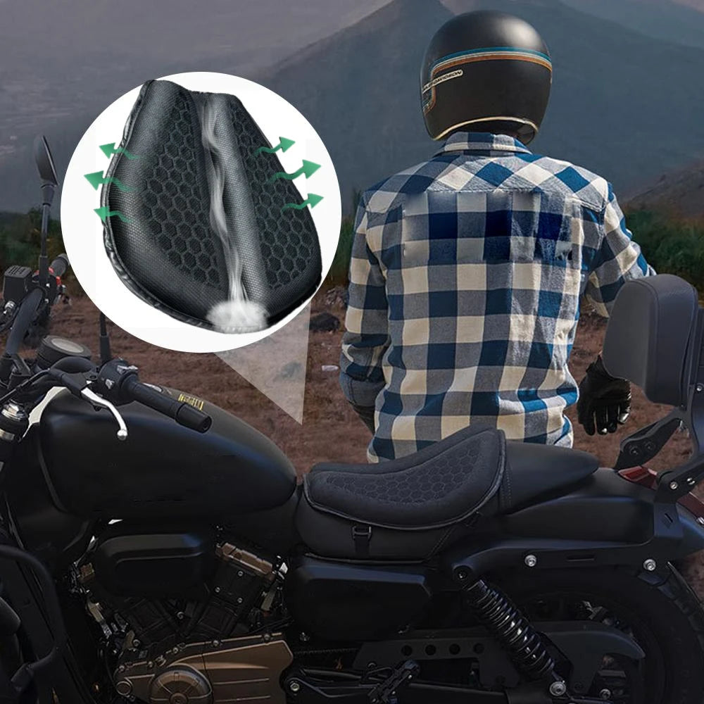 Universal Motorcycle Gel Seat Pad 3D Honeycomb Structure Breathable Anti-slip Summer Cooling Cushion Soft Comfort Seat Cover Oasis Select