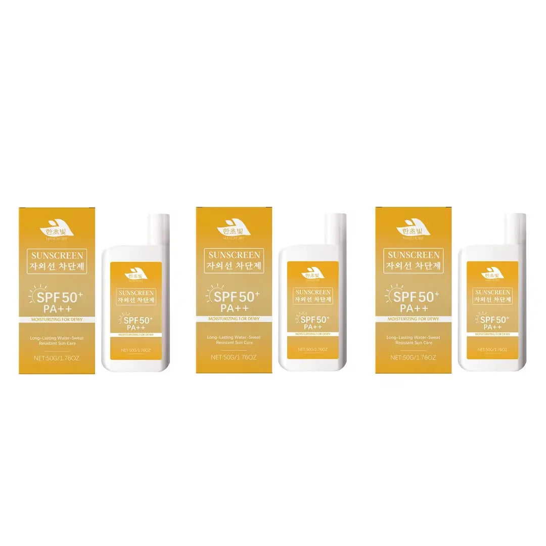 Lightweight Hydrating Sunscreen SPF 50++ Long Lasting UV Protection Fast Absorb No Sticky Oil Control Refreshing Sunblock Lotion Oasis Select 50g x3 boxed