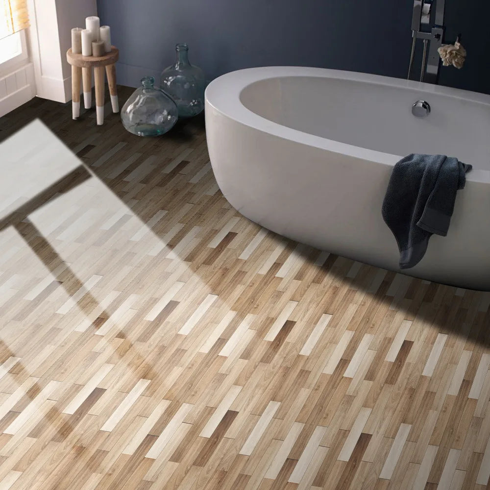 Imitation wood grain texture tiles pasted antique self-adhesive tiles pasted retro wall stickers can be removed Oasis Select