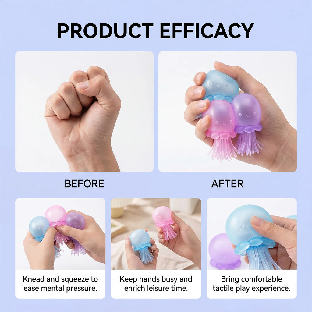 Jellyfish Squishy Stress Relief Squeeze Toy – Slow Rebound Squishy Fidget Toy Oasis Select