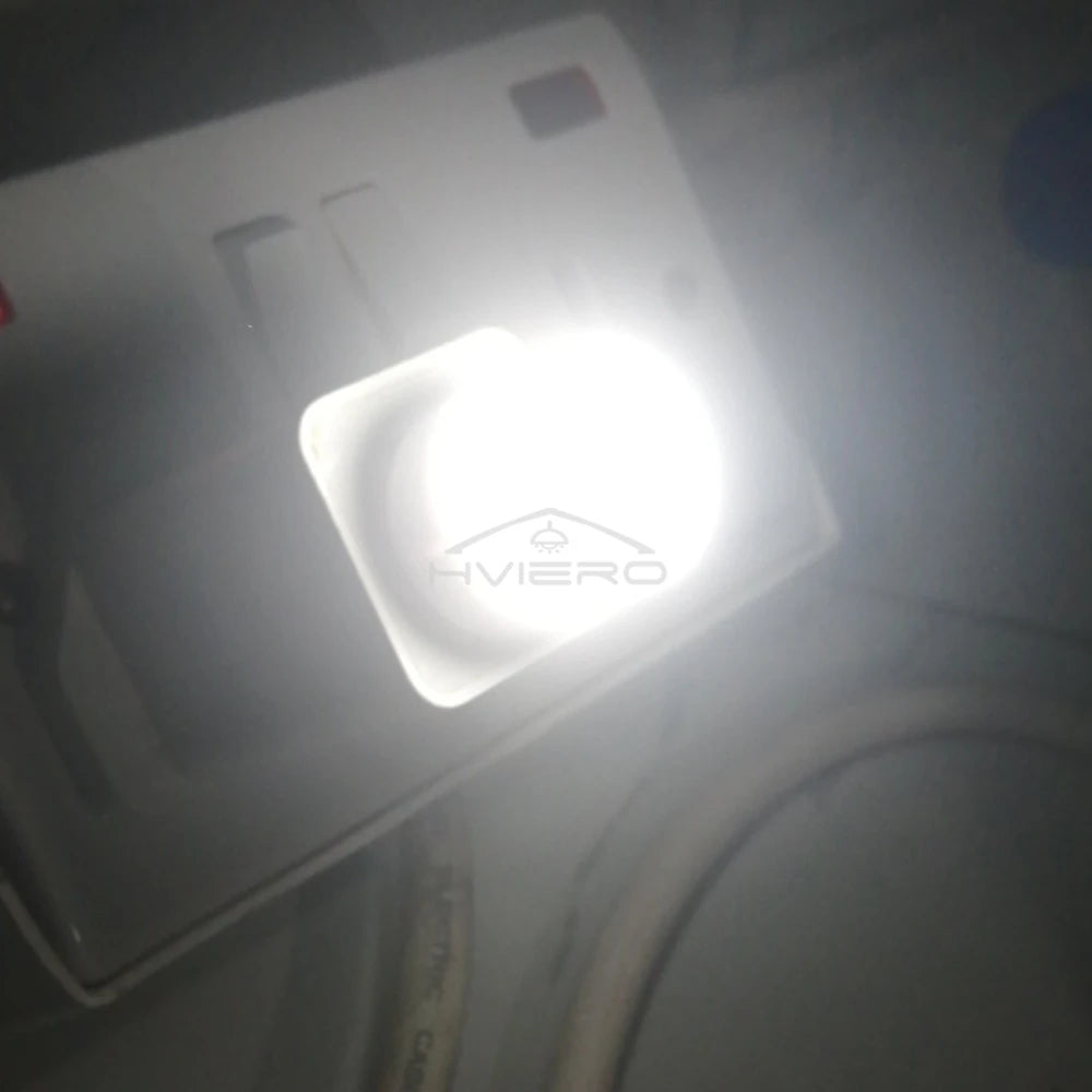 HVIERO USB LED Night Light – Warm & White Glow, Plug & Play
