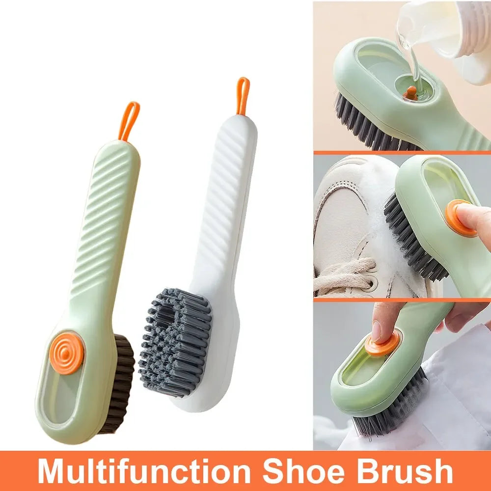 Multifunction Shoe Brush with Soap Dispenser & Long Handle Shoe Cleaning Brush Oasis Select