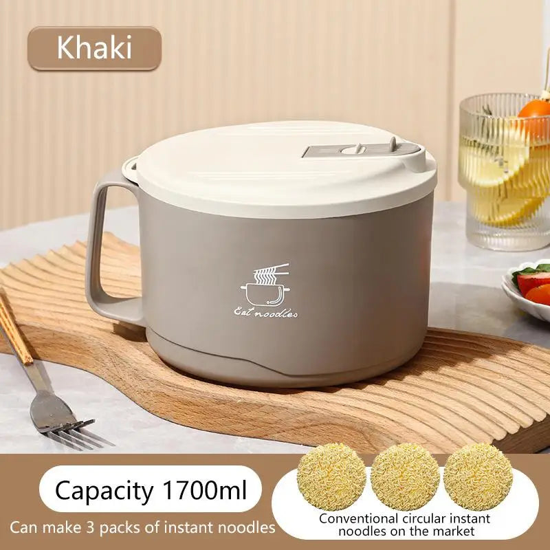Stainless Steel Noodle Bowl with Lid – Large Capacity