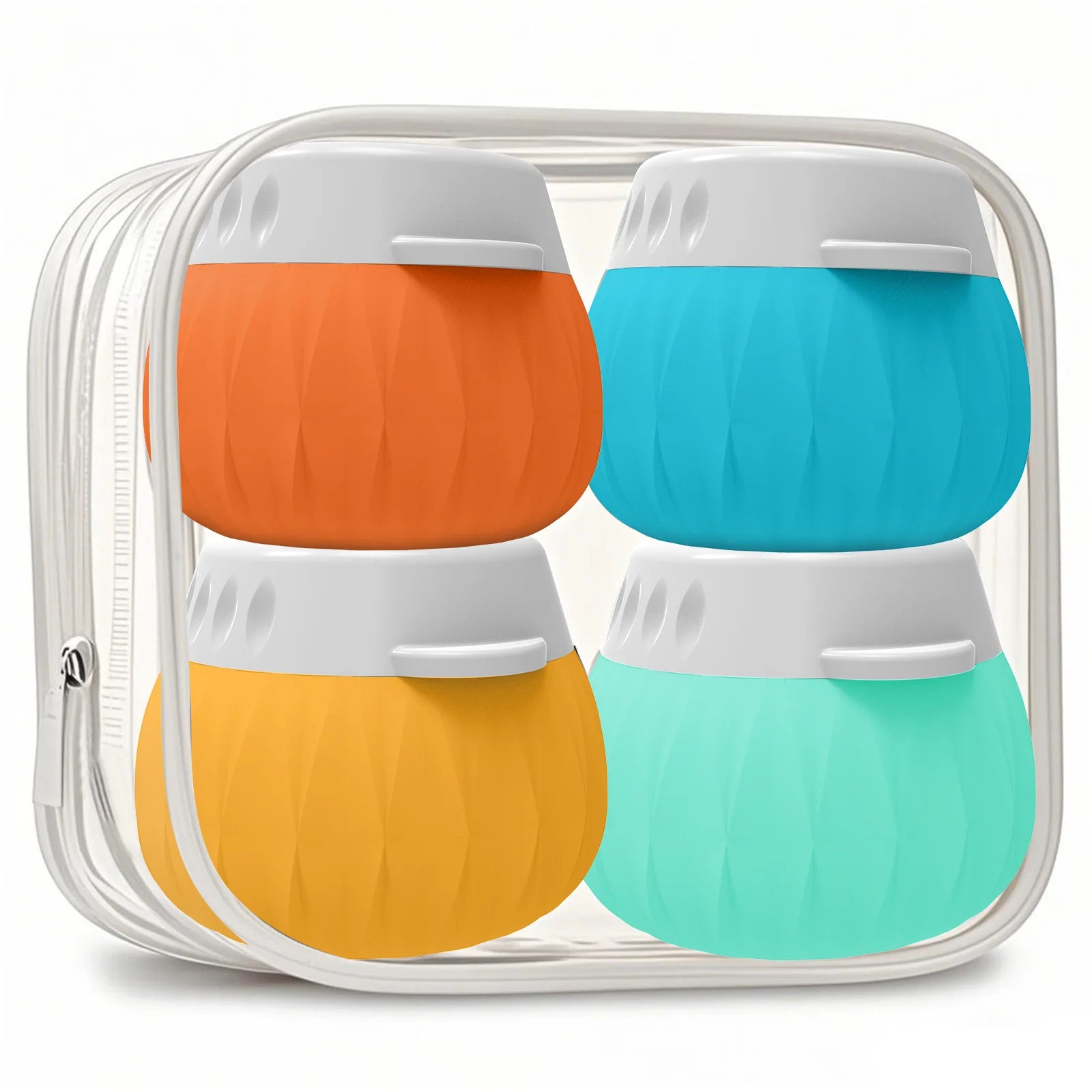 4-Pack 35ml Silicone Travel Bottles – Leak-Proof Refillable