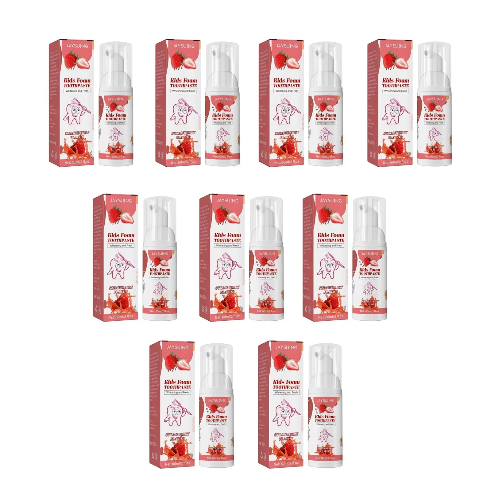 Kids Foam Toothpaste – Whitening, Stain Removal & Gum Care Kids Foam Toothpaste Oasis Select strawberryx9pcs