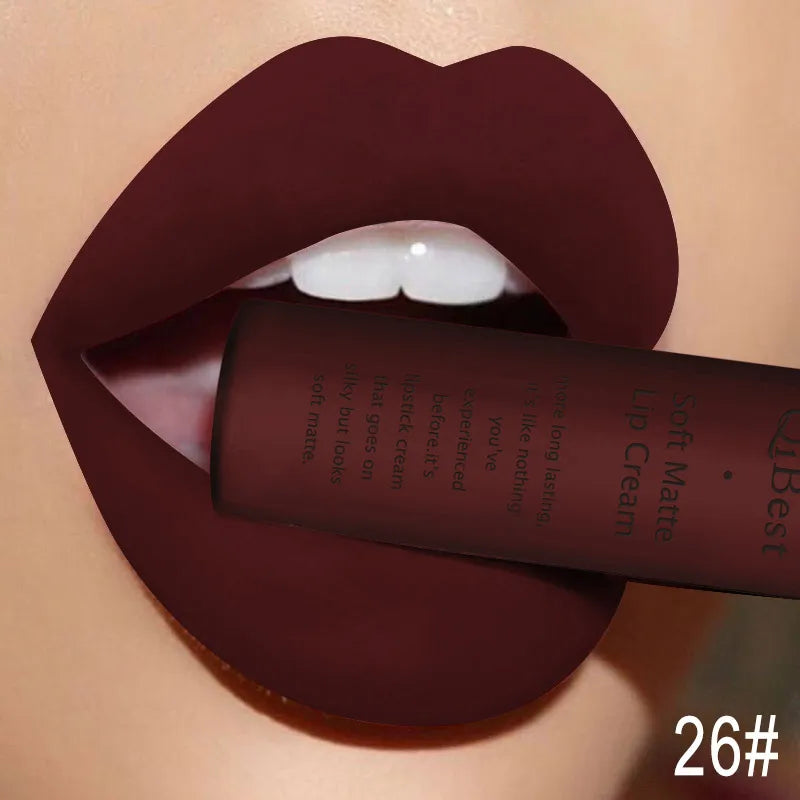 QIBEST Matte Liquid Lipstick – Waterproof Velvet Lip Tint
