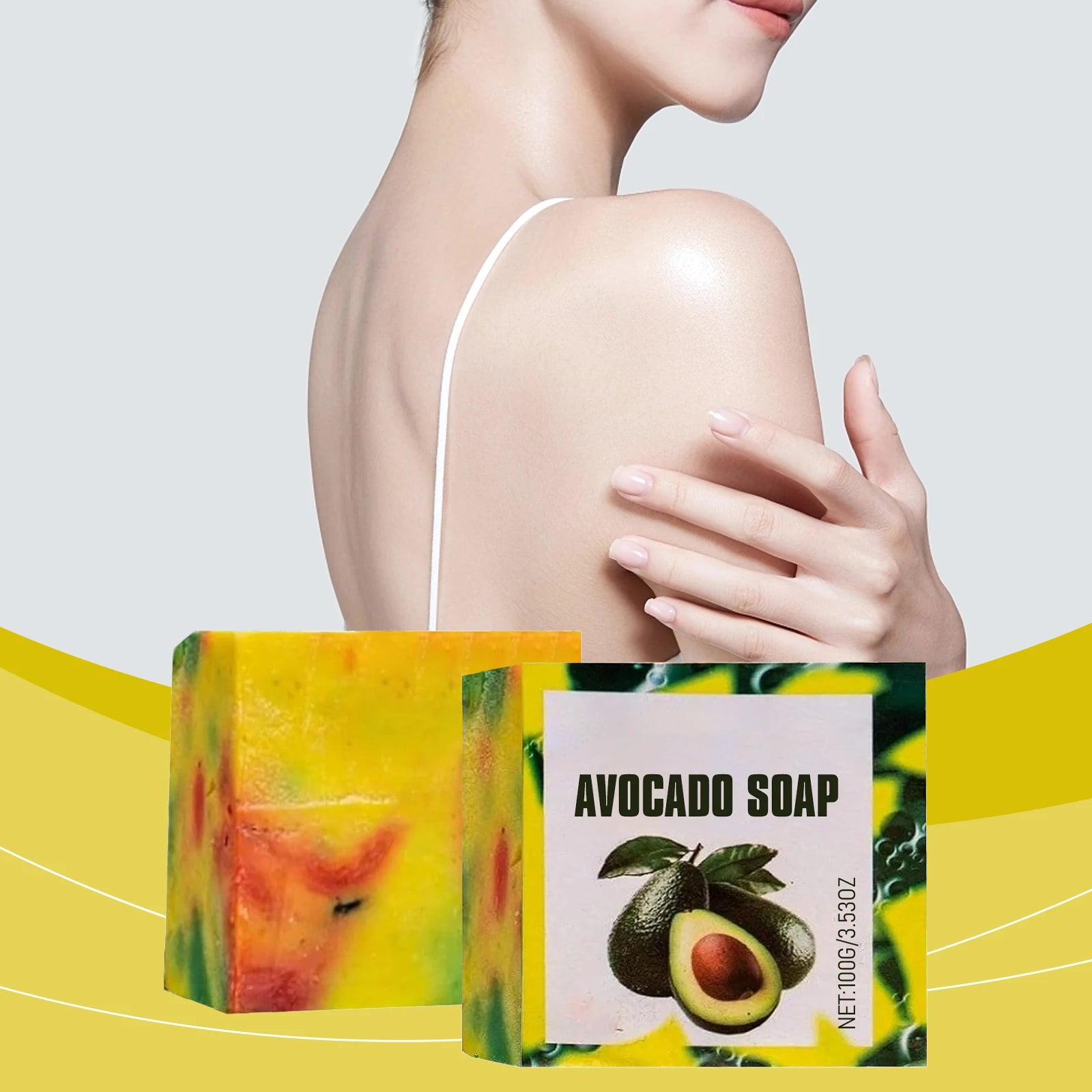 Avocado Moisturizing Soap Softening Keratin Deep Pore Cleansing Remove Dirt Improve Skin Conditions Body Nourishing Care Soap Oasis Select 2x100g 100g
