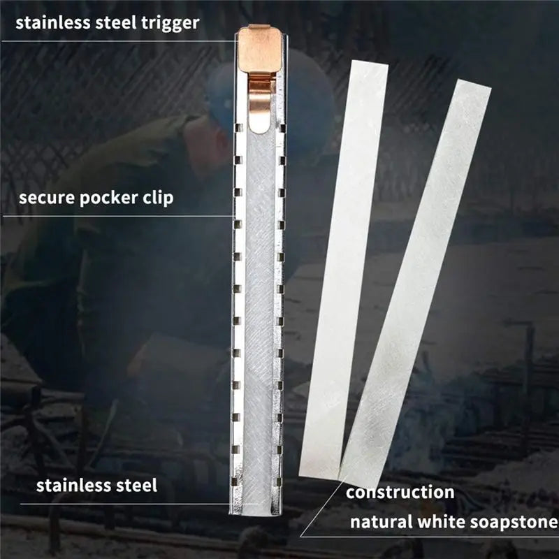 LIKE WISH Flat Soapstone Holder 2Pcs Flat Soapstone Pen With Soapstone Refills For Welding And Welders Oasis Select