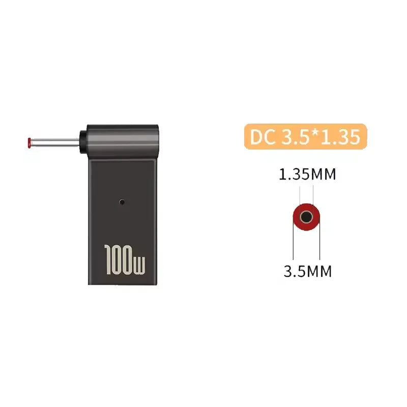 100W USB-C to DC Laptop Charger Adapter for Dell HP Asus Lenovo USB-C Laptop Adapter Oasis Select 3.5-1.35mm