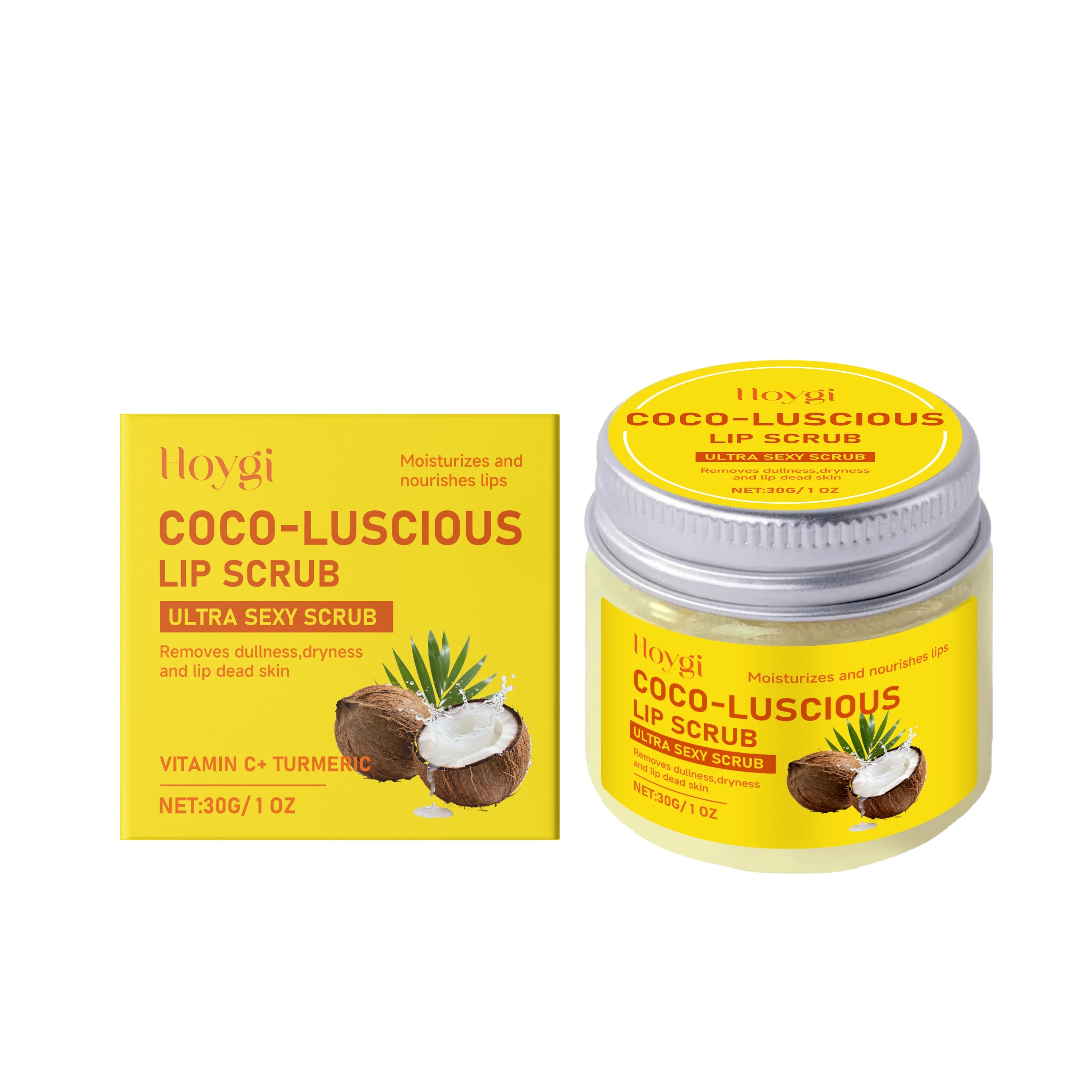 Hoygi 3-in-1 Turmeric Lip Balm, Scrub & Plumping Serum Set Lip Care Set Oasis Select Lip Scrub