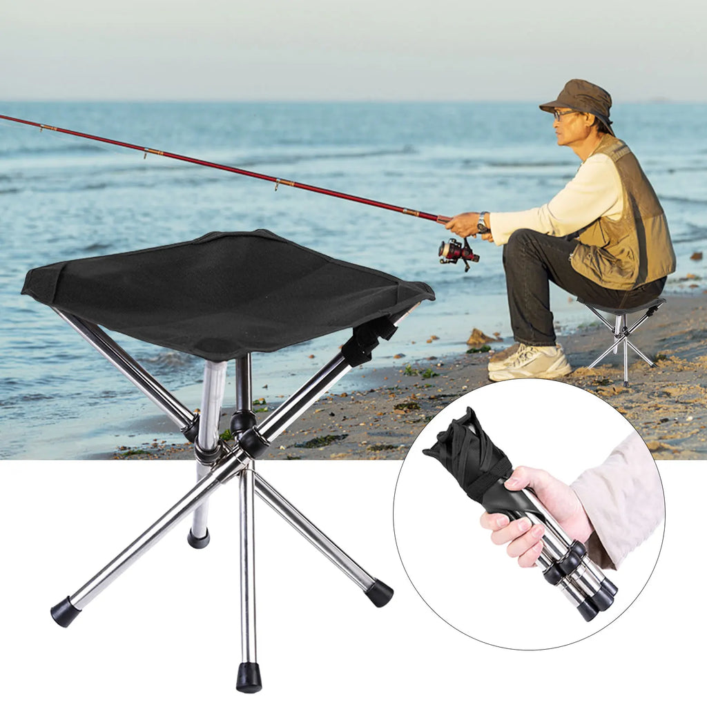 Folding Camping Tripod Stools Portable Fishing Stool Outdoor Foldable Chair Beach Small Tripod Stool For Campe Fishing Supplies Oasis Select