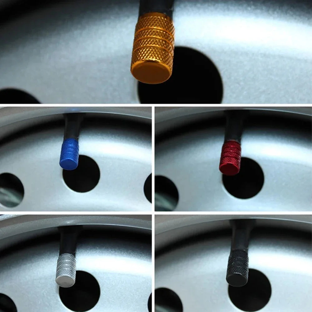 4Pcs/Set Aluminum Alloy Car Whee Tire Valve Caps Valve Stems Cover Car Wheel Dustproof Cap For Car Truck Motorcycle Bicycle Oasis Select