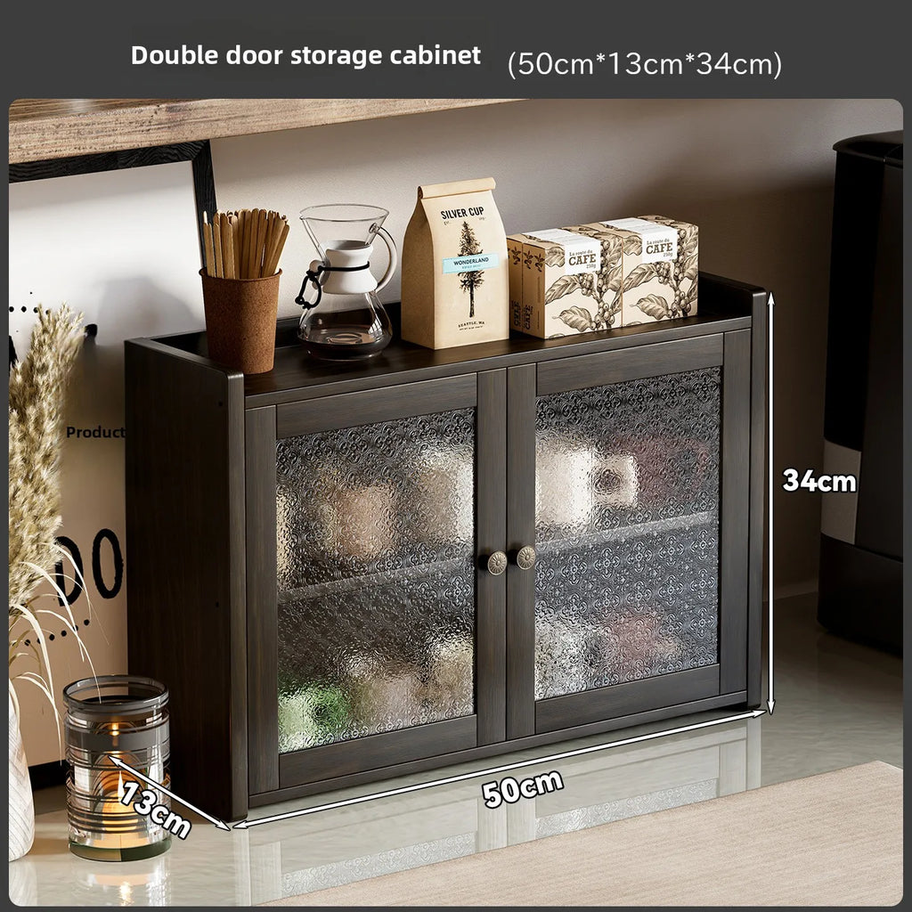 Desktop cup holder Shelf Dining table Cup storage rack Tea cup Coffee cup Tea set Storage cabinet Dust proof Table shelf Oasis Select 3 floors 50 long