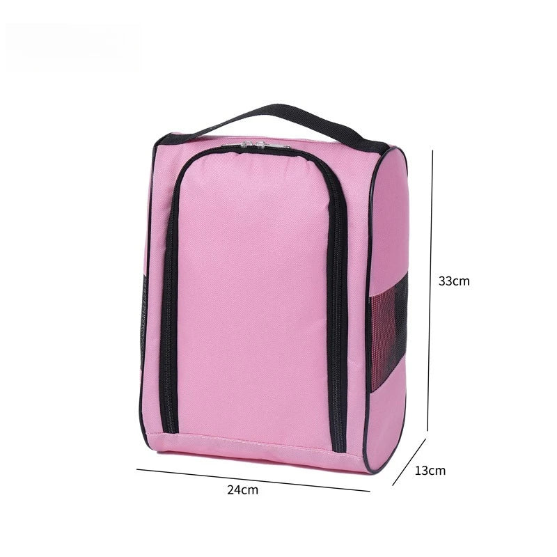 Portable Golf Shoe Bag Oxford Cloth Shoe Carrier Bags Breathable Lightweight Golf Handbag Dustproof Football Tennis Shoe Bag Oasis Select Pink