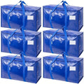 6 pack Heavy-Duty Storage Box with Zipper, Large Capacity Space Saving Plastic Organizer for Home, Closet, Garage and Travel Oasis Select 6 pack