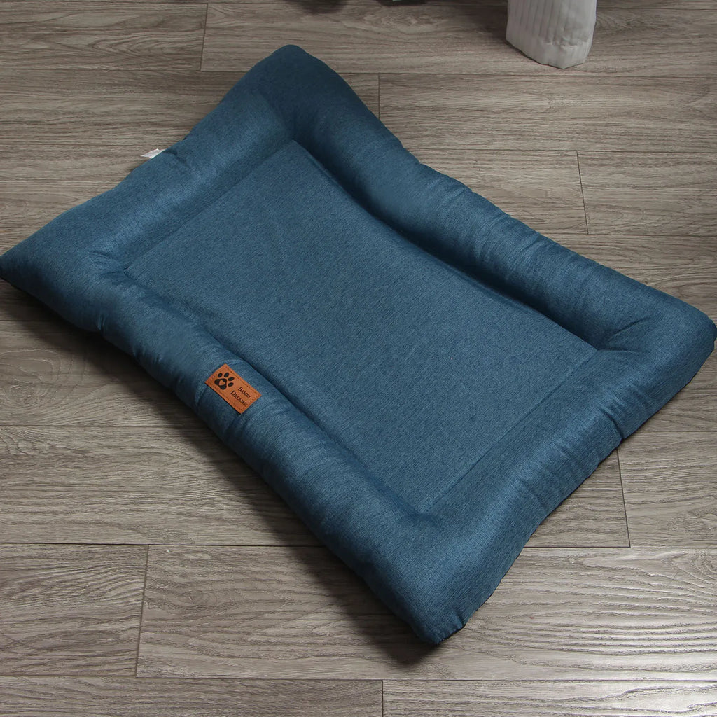 New Square Dog Bed, All-season Pet Bed, Cat Bed, Summer Cotton and Linen Breathable Pet Pad Dog Cooling Mat Oasis Select Light blue 72x55x7CM