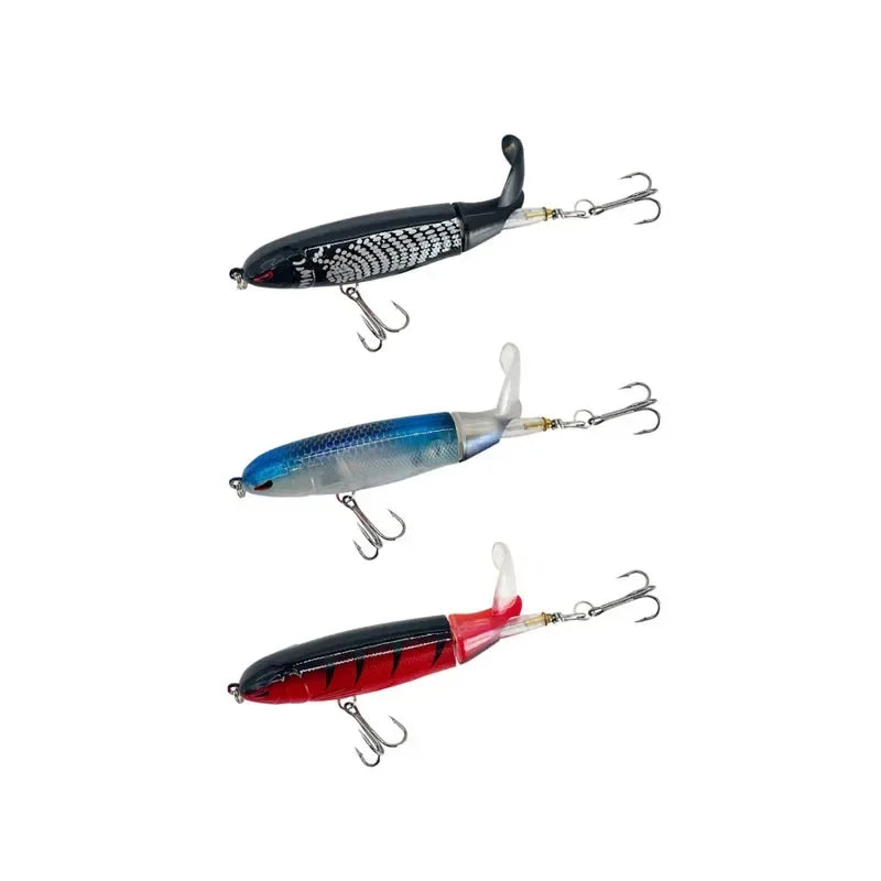 1/4/8Pcs 15g Topwater Fishing Lure Whopper Popper Artificial Bait Hard Plopper Soft Rotating Tail Fishing Tackle Fishing Bait Oasis Select 3PCS mix 15g