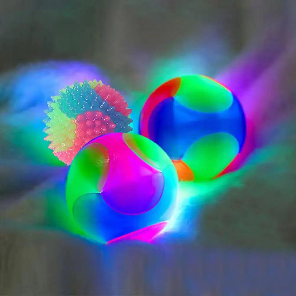 Pet Light Up Toy Ball Glowing LED Puppy Flashing Elastic Ball Toy Color Light TPR Ball Interactive Toys For Cats Dogs Oasis Select