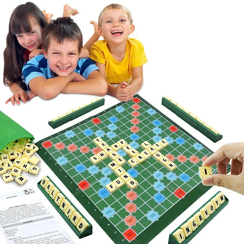English Spelling Board Game – Alphabet Tile Puzzle for 2–4 Players