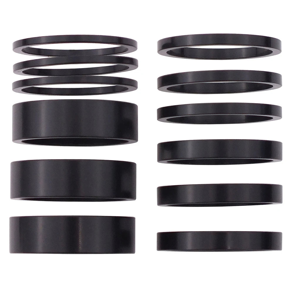 Bike Headset Spacer Set 12PCS Aluminium Alloy Stem Washer 2mm 3mm 5mm 10mm Designed for 28 6mm Round Tubes Forks Frames Oasis Select A