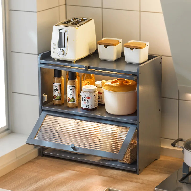 Kitchen Shelves Seasoning Dishes Storage Multi-layer Countertops Lockers Cupboards Household Cutlery Chopsticks Storage Boxes Oasis Select
