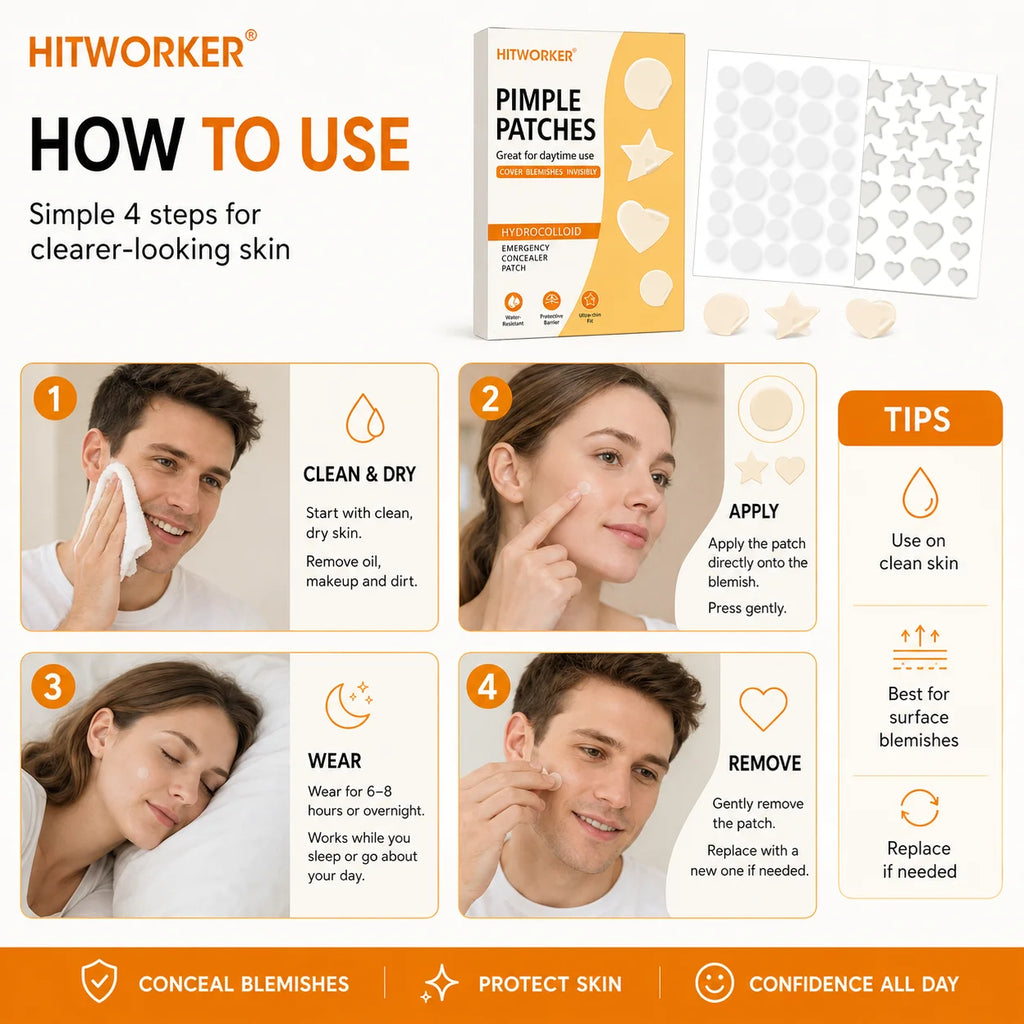 360Pcs Acne Patches per Box, Star-Shaped Acne Patches, Concealing Patches, Suitable for All Skin Types, Unisex Skincare Oasis Select