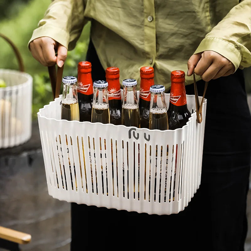 Hand-held Basket Outdoor Camping Picnic Fruit Basket Fruit Tray Living Room Snacks Dried Fruit Storage Basket Oasis Select