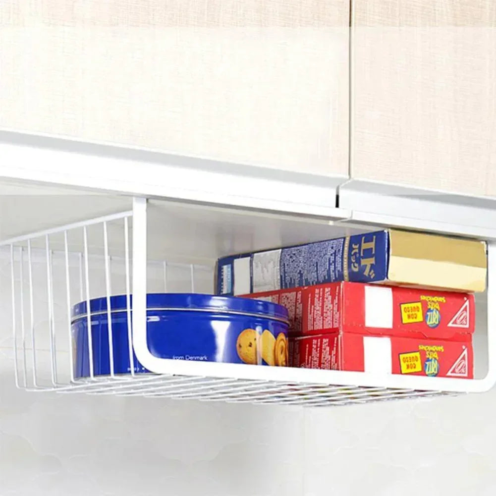 1PC Iron Hanging Mesh Basket Closet Desk Organizer Wire Bookcase Shelf Rack for Cupboard under Storage Solution Oasis Select
